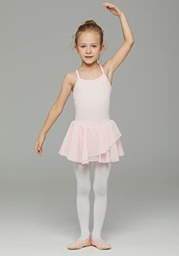 Toddler Girls' Ballet Leotards with Skirt and Puff Sleeves