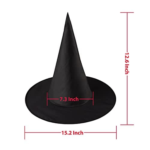 Halloween Black Witch Hat Decorations 8 Pack for Costume Accessory
