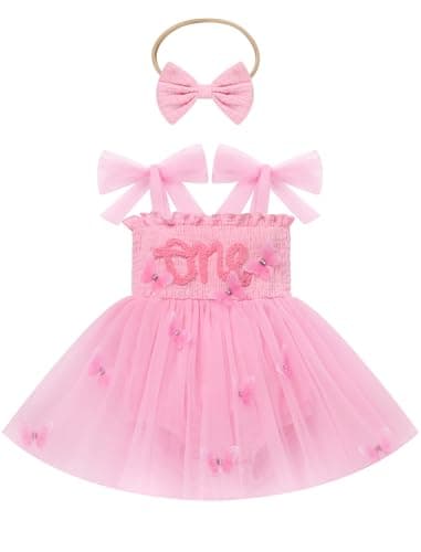 IMEKIS Boho Strawberry Romper Tulle Dress & Headband for Baby Girls Summer Photo Shoot