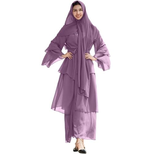 Women Muslim Abaya Maxi Dress with Hijab
