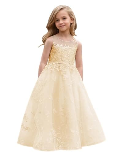 Lace Appliques Humoral Tulle First Communion Dress for Flower Girls Weddings