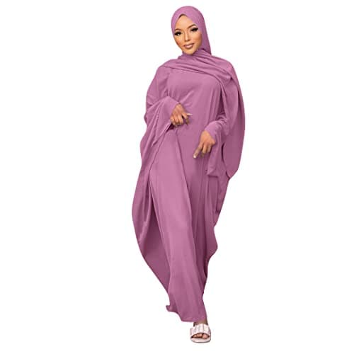 IWEMEK Women's Muslim One-Piece Ramadan Abaya Dress