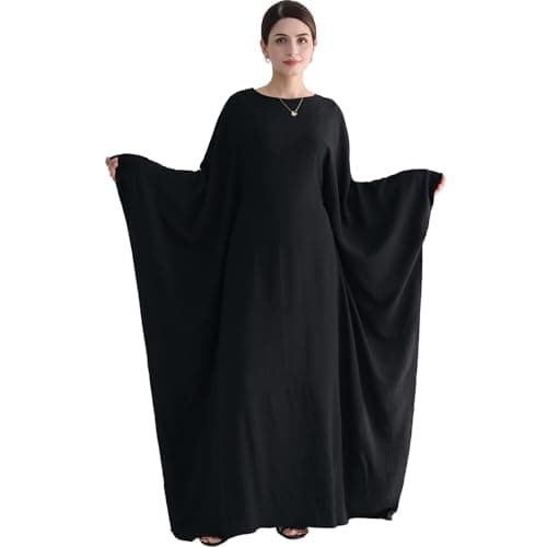 Muslim Abaya Dress for Women | Arabian Prayer Robe with Batwing Maxi Kaftan