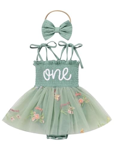 IMEKIS Boho Strawberry Romper Tulle Dress & Headband for Baby Girls Summer Photo Shoot