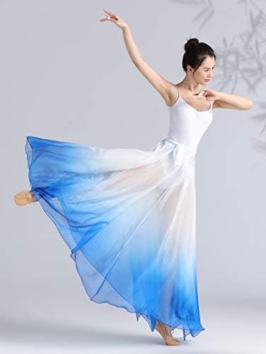 ORIDOOR 35" Fairy Lyrical Gradient Dance Skirt Modern Ballet Costumes