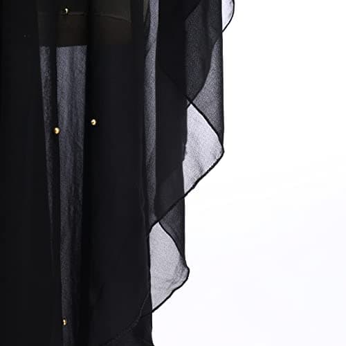 OBEEII Loose Batwing Hooded Beaded Embroidery Abaya Dress for Women