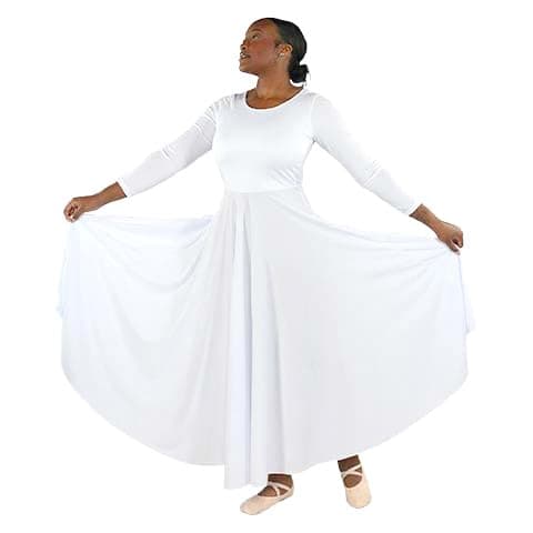 Danzcue Women's Loose Fit Full-Length Long Sleeve Dance Dress