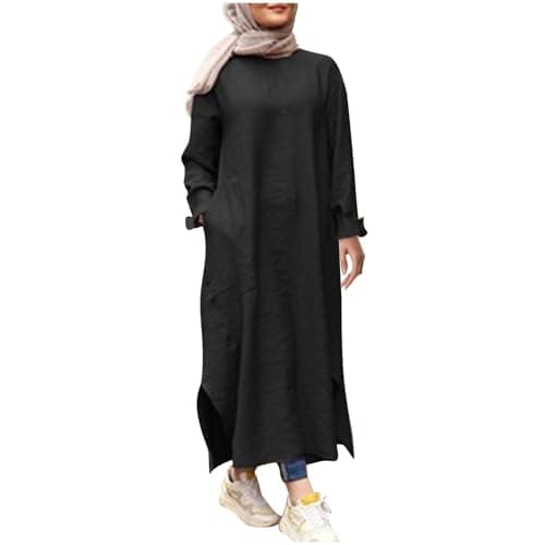 KUIOLYPOER Women's Pakistani Kaftan Abaya, Muslim Dress for Prayer and Dubai Outfits