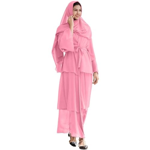 ODASDO Chiffon Abaya Dress for Muslim Women