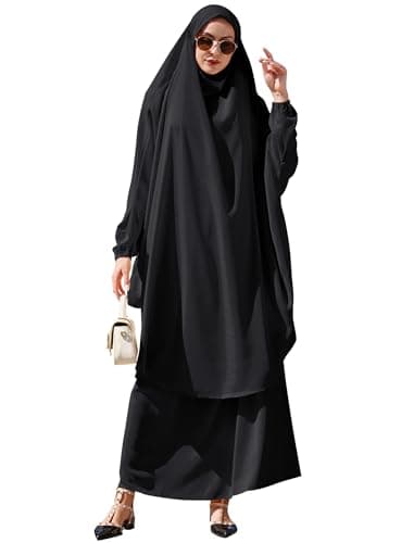 IWEMEK Muslim Women's Chiffon Abaya Dress Set