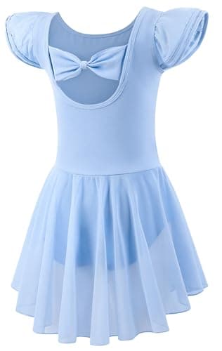 Mecceos Girls' Ballet Leotards - Short/Long Sleeve Skirts