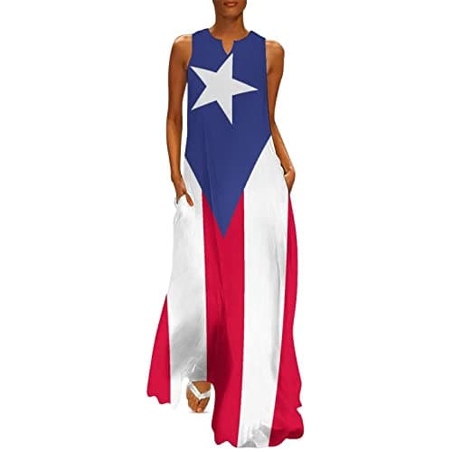 TAIZIYEAH Casual Mexican Flag V-Neck Shift Dress for Women Summer