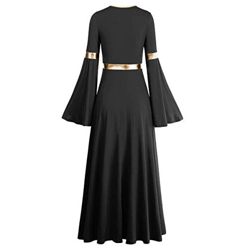 AFAVOM Metallic Praise Dance Dress for Women Liturgical Lyrical Worship Gown