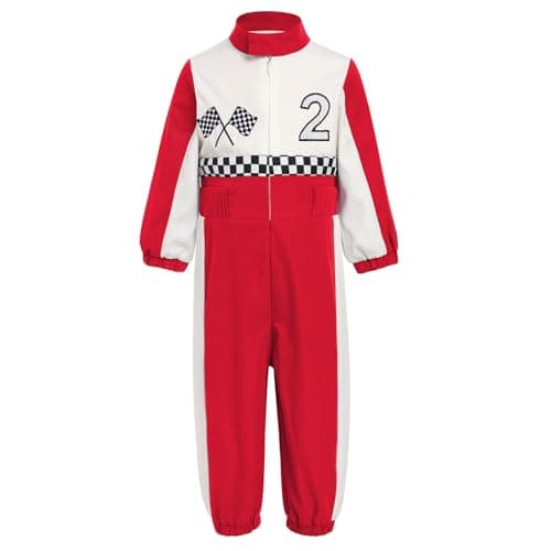 ODASDO Baby Boys & Girls Race Car Driver Jumpsuit 1st & 2nd Birthday Outfits