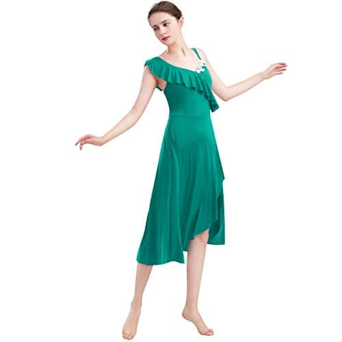 ODASDO Women's Modern Asymmetrical Midi Dance Dress