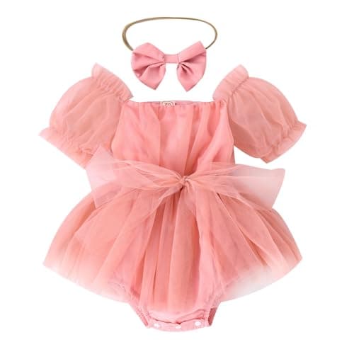 ODASDO Newborn Princess Tulle Tutu Romper Bodysuit