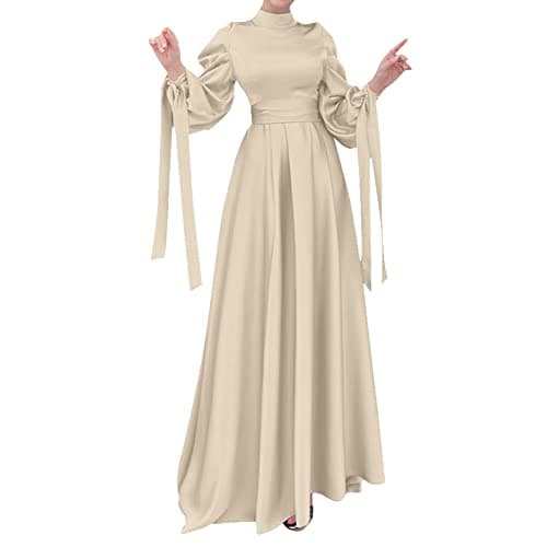 OBEEII Women's Loose Full Cover Satin Abaya Kaftan Abayas S-XXL