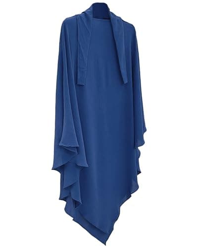 Zofocy Muslim woman's pure color hijab dress