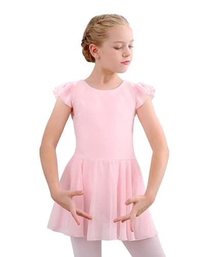Pink Ruffle Sleeve Ballet Outfit for Toddler Girls