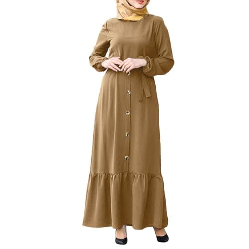 KUIOLYPOER Women's Pakistani Kaftan Abaya, Muslim Dress for Prayer and Dubai Outfits