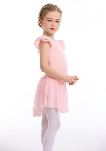 Mecceos Girls' Ballet Leotards - Short/Long Sleeve Skirts