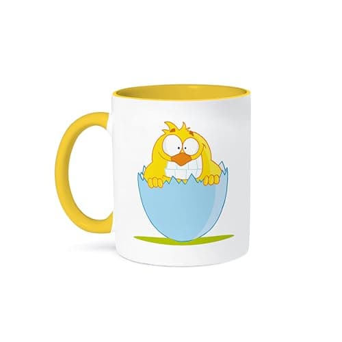 Funny Cartoon Cop Eating Donuts Ceramic Mug for Police Officers, 15-Ounce