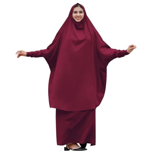 IWEMEK Muslim Women's Chiffon Abaya Dress Set