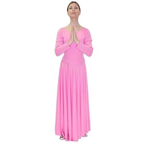 Danzcue Women's Loose Fit Full-Length Long Sleeve Dance Dress