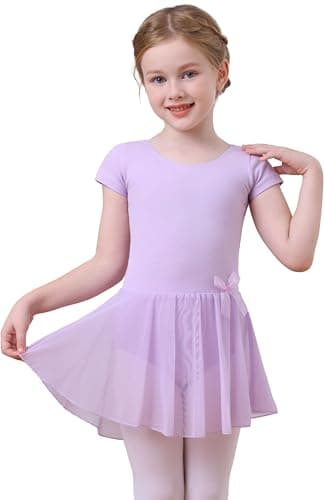 MdnMd Ballet Leotards with Skirt for Toddler Girls