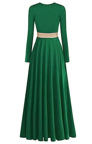 Z&X Women's Metallic Color Block Worship Liturgical Dresses Lyrical Dancewear