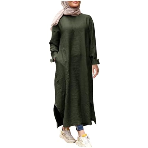 KUIOLYPOER Women's Pakistani Kaftan Abaya, Muslim Dress for Prayer and Dubai Outfits
