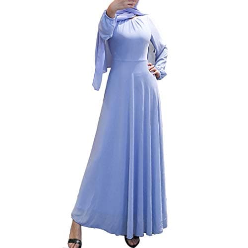BooW Women's Chiffon Flowy Maxi Abaya Dress