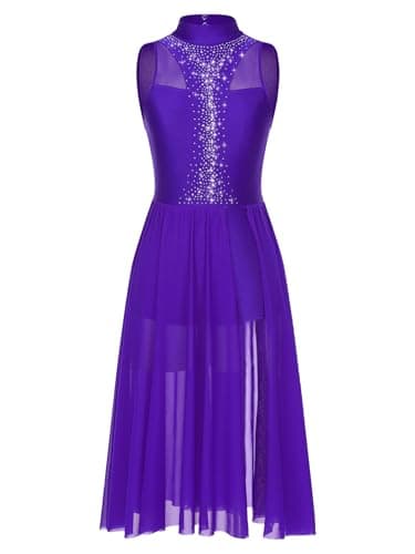 Women's Lyrical Dance Costume Mesh Flowy Dress