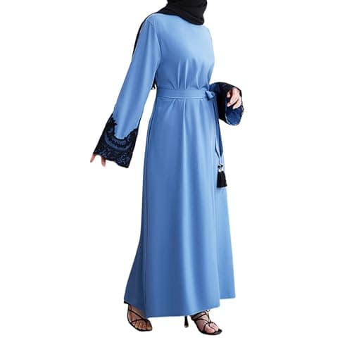 KUIOLYPOER Women's Pakistani Kaftan Abaya, Muslim Dress for Prayer and Dubai Outfits