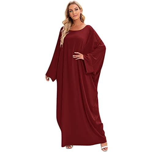 OBEEII Women's Islamic Abaya Dress with Hijab - Full Cover Maxi Robe
