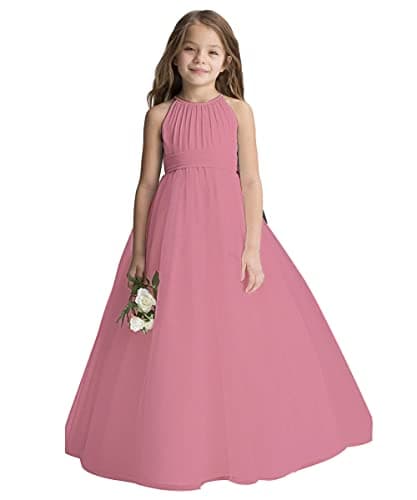 Abaow Kids Wedding Flower Girl Tulle Chiffon Dresses