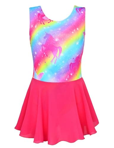 Nokecina Girls' Sparkle Ballet Leotard with Skirt & Dance Dress