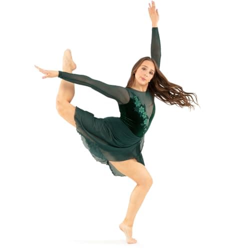 Alexandra Collection Velvet Long Sleeve Skirt Leotard Dance Dress