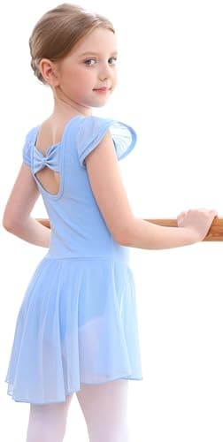 MdnMd Ballet Leotards with Skirt for Toddler Girls