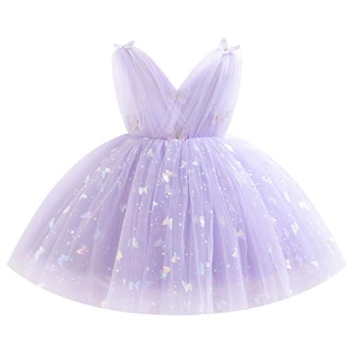IDOPIP Shiny Butterfly Tutu Dress for Toddler Girls Birthday Parties