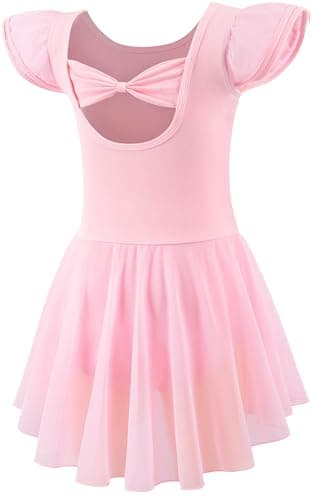 Mecceos Girls' Ballet Leotards - Short/Long Sleeve Skirts