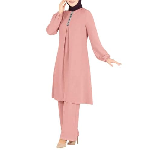 ODIZLI Women's Muslim Abaya Dress & Pants Set