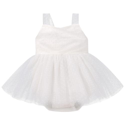 Infant Baby Girl Romper Dress with Flower Embroidery