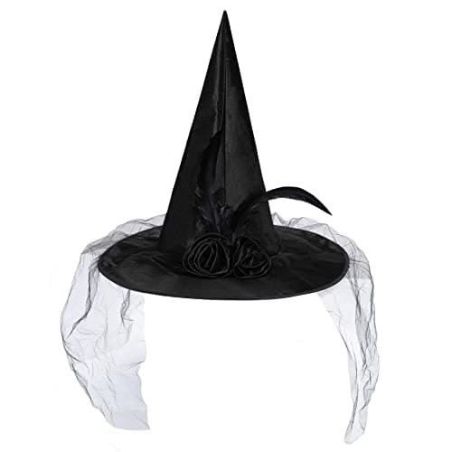 Zando Lace Witch Hat for Women | Halloween Cosplay & Decoration