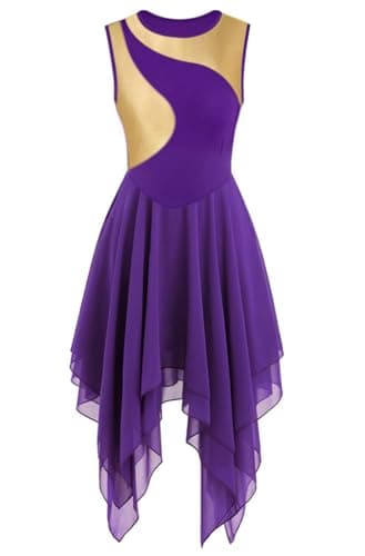 YrsZX Women's Praise Dance Dress & Flowy Skirt for Worship Costumes