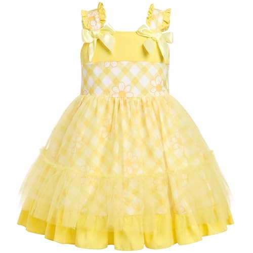 Love Heart Strawberry Bunny Printed Princess Party Dress for Toddlers and Kids