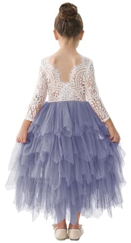 2Bunnies Girl Peony Lace Back Tiered Tutu Party Dress