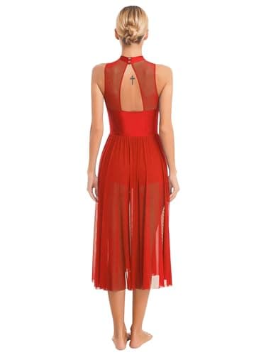 Women's Lyrical Dance Costume Mesh Flowy Dress