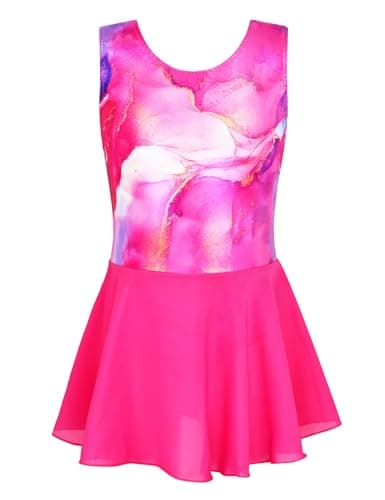 Nokecina Girls' Sparkle Ballet Leotard with Skirt & Dance Dress