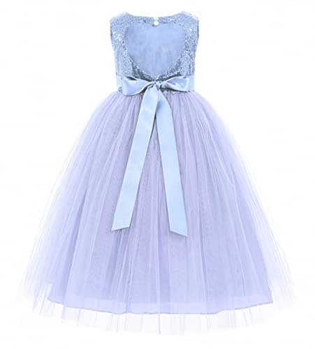 ekidsbridal Heart Cutout Sequin Flower Girl Dress